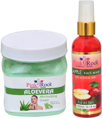 

Pink Root ALOEVERA CREAM 500ML WITH APPLE FACE WASH 100ML(Set of 2)