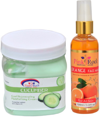 

Pink Root CUCUMBER CREAM 500ML WITH ORANGE FACE WASH 100ML(Set of 2)
