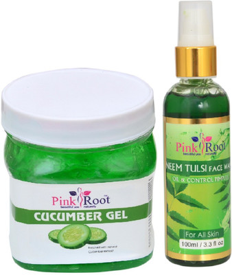 

Pink Root CUCUMBER GEL 500ML WITH NEEM FACE WASH 100ML(Set of 2)