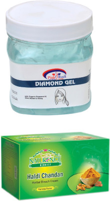 

Pink Root DIAMOND GEL 500ML WITH NATURENCE HALDI CHANDAN BLEACH 200G(Set of 2)