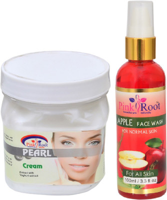 

Pink Root PEARL CREAM 500ML WITH APPLE FACE WASH 100ML(Set of 2)