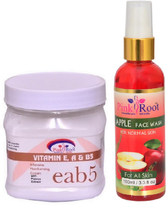 

Pink Root VITAMIN EAB5 CREAM 500ML WITH APPLE FACE WASH 100ML(Set of 2)