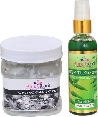 

Pink Root CHARCOAL SCRUB 500ML WITH NEEM FACE WASH 100ML(Set of 2)