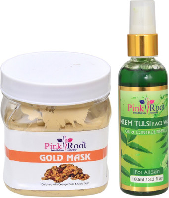

Pink Root GOLD MASK 500ML WITH NEEM FACE WASH 100ML(Set of 2)