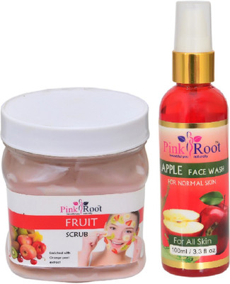 

Pink Root FRUIT SCRUB 500ML WITH APPLE FACE WASH 100ML(Set of 2)