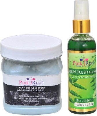

Pink Root CHARCOAL CREAM 500ML WITH NEEM FACE WASH 100ML(Set of 2)