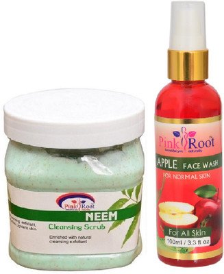 

Pink Root NEEM SCRUB 500ML WITH APPLE FACE WASH 100ML(Set of 2)
