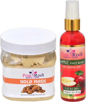 

Pink Root GOLD MASK 500ML WITH APPLE FACE WASH 100ML(Set of 2)