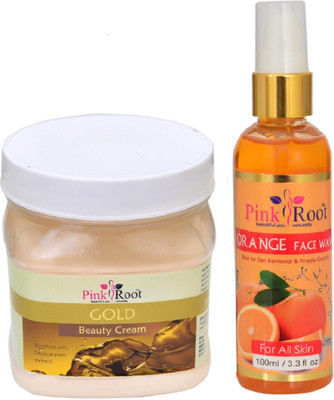 

Pink Root GOLD CREAM 500ML WITH ORANGE FACE WASH 100ML(Set of 2)