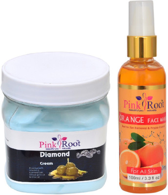 

Pink Root DIAMOND CREAM 500ML WITH ORANGE FACE WASH 100ML(Set of 2)