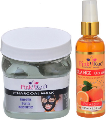 

Pink Root CHARCOAL MASK 500ML WITH ORANGE FACE WASH 100ML(Set of 2)