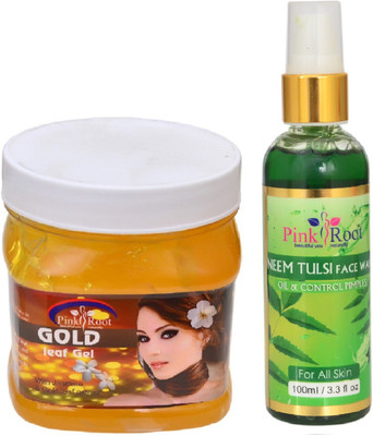 

Pink Root GOLD GEL 500ML WITH NEEM FACE WASH 100ML(Set of 2)