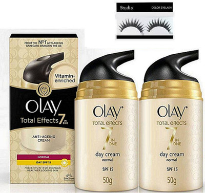 

Studio Eyelashes With olay total Effect Natural Cream Pack of 2 50gm(Set of 3)