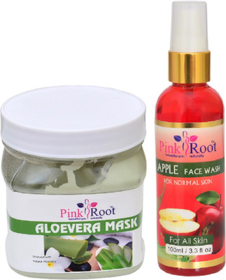 

Pink Root ALOEVERA MASK 500ML WITH APPLE FACE WASH 100ML(Set of 2)