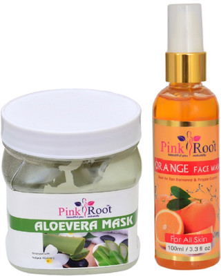

Pink Root ALOEVERA MASK 500ML WITH ORANGE FACE WASH 100ML(Set of 2)