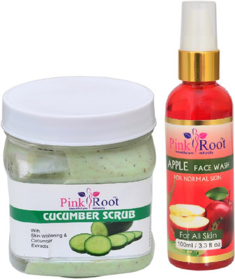 

Pink Root CUCUMBER SCRUB 500ML WITH APPLE FACE WASH 100ML(Set of 2)