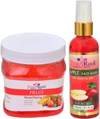 

Pink Root FRUIT GEL 500ML WITH APPLE FACE WASH 100ML(Set of 2)