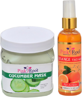 

Pink Root CUCUMBER MASK 500ML WITH ORANGE FACE WASH 100ML(Set of 2)