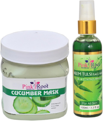 

Pink Root CUCUMBER MASK 500ML WITH NEEM FACE WASH 100ML(Set of 2)