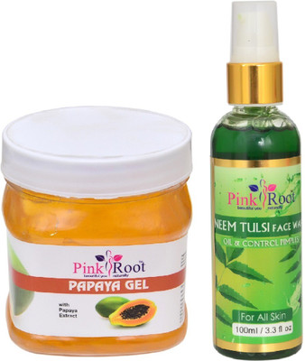 

Pink Root PAPAYA GEL 500ML WITH NEEM FACE WASH 100ML(Set of 2)