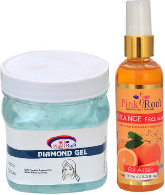

Pink Root DIAMOND GEL 500ML WITH ORANGE FACE WASH 100ML(Set of 2)