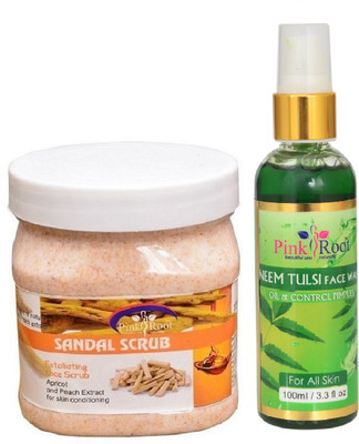 

Pink Root SANDAL SCRUB 500ML WITH NEEM FACE WASH 100ML(Set of 2)