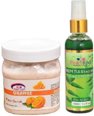 

Pink Root ORANGE SCRUB 500ML WITH NEEM FACE WASH 100ML(Set of 2)