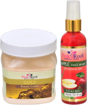 

Pink Root GOLD CREAM 500ML WITH APPLE FACE WASH 100ML(Set of 2)