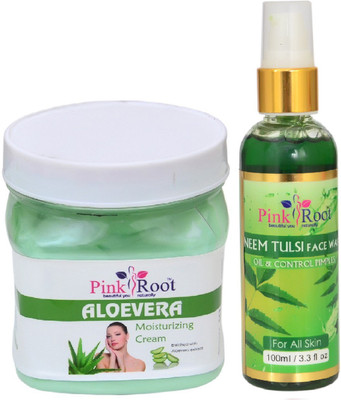 

Pink Root ALOEVERA CREAM 500ML WITH NEEM FACE WASH 100ML(Set of 2)