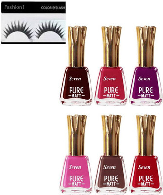 

FASHION 1 Seven seas one coat velvet matte nail polish exclusive color range set of 6 colours(Set of 7)