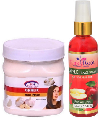 

Pink Root GARLIC MASK 500ML WITH APPLE FACE WASH 100ML(Set of 2)