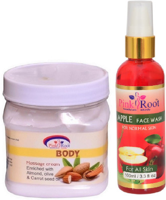 

Pink Root BODY MASSAGE CREAM 500ML WITH APPLE FACE WASH 100ML(Set of 2)