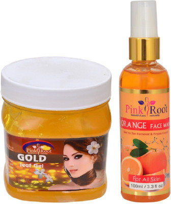 

Pink Root GOLD GEL 500ML WITH ORANGE FACE WASH 100ML(Set of 2)