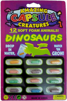 

PARTY PROPZ Multicolor Animals Multi Color Growing Figures Toy 12 Pcs for Kids (Dinosaur Capsule) - 12 ml