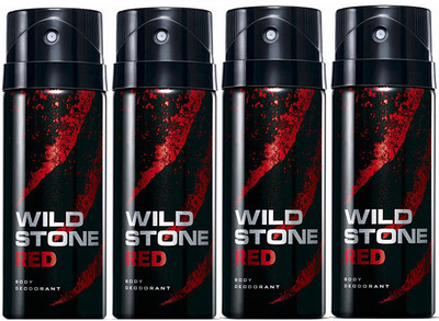 

Wild Stone RED BODY DEODORANT Deodorant Spray - For Men(150 ml, Pack of 4)