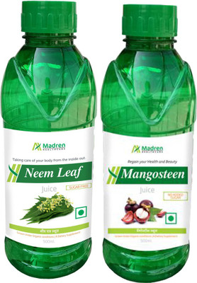 

Madren Healthcare Mangosteen Juice & Neem Juice(2 x 500 ml)