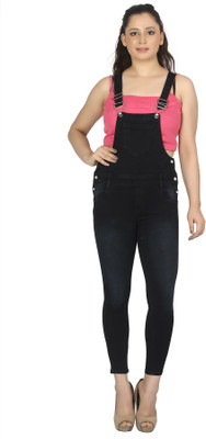 FCK-3 Women Black Dungaree