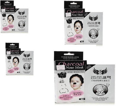 

Shopeleven Charcoal Nose Mask Deep Cleansing Blackhead Remover Pore Refining (Pack of 4) (160 g)(160 g)