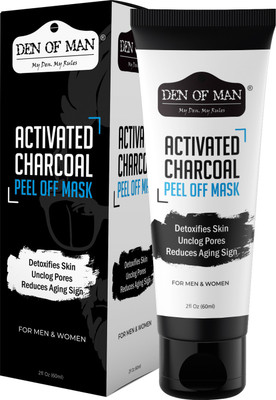 

Den of Man Detoxifying Activated Charcoal Peel Off Mask | 60GM | Blackhead Remover | Deep Cleansing & Purifying | Pore Minimizing | Acne Control | For Men & Women |(60 g)