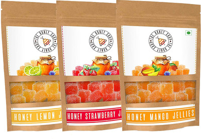 

THE HONEY SHOP Honey Lemon Jelly, Honey Mango Jelly, Honey Strawberry Jelly 3 in 1 Combo (No Added Sugar) Healthy and Tasty Combo