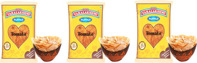 

varalakshmi Tomato Flavoured Sabudana Papad Pack of 3 (300grams) Masala Papad 300 g(Pack of 3)