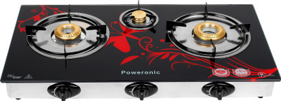 

poweronic Steel Automatic Gas Stove(3 Burners)