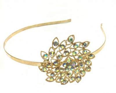 

Turqueesa Golden Metal Geometrical Flower Beautiful Hair Band Hair Band(Gold)