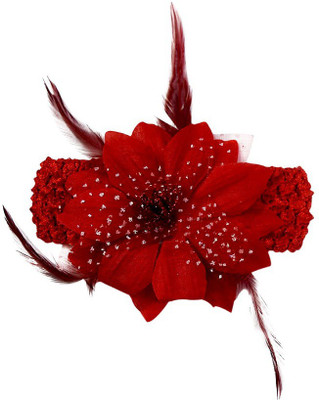 

Pinkblueindia Baby Girls Crochet Flower with Feathers Head Band(Red)