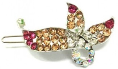 

Turqueesa Cute Leaf Silver Metal Hair Pin Clip - Magenta Hair Clip(Multicolor)