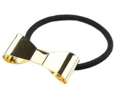 

Turqueesa Golden Bow Pretty Rubber Band for Girls and Women Rubber Band(Gold, Black)