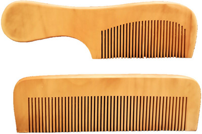 

FK RETAIL Wooden Combs set of 2 (Natural Beach Wood)