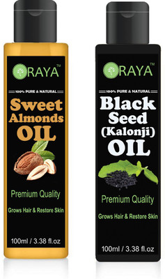 

ORAYA 100% Pure & Natural Cold Pressed Blackseed Oil & Sweet Almond Oil Hair Oil(200 ml)