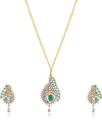 

Trinetra Copper Jewel Set(Green)