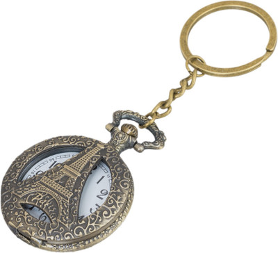

TITOS Eiffel Tower Theme Designer Pocket Watch Vintage Clock Metallic Key Chain Key Chain